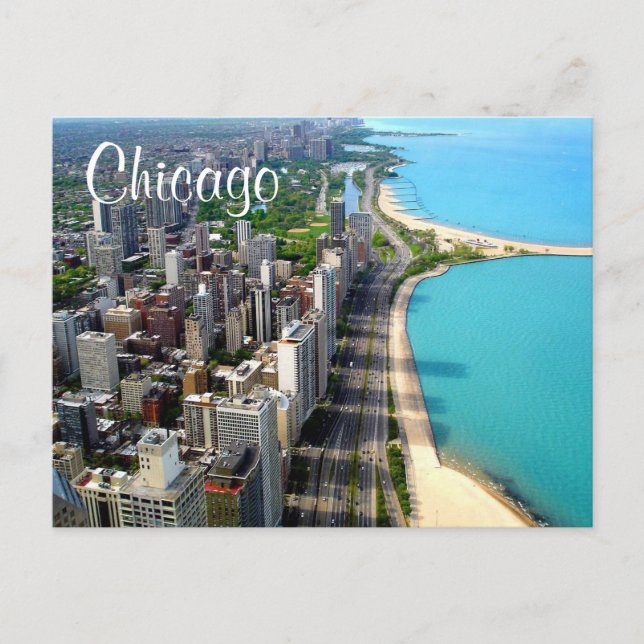 Carte Postale Vue aérienne Chicago Illinois Travel Post Card (Devant)