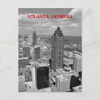 Carte Postale Vue aérienne d'Atlanta, Géorgie en noir et blanc