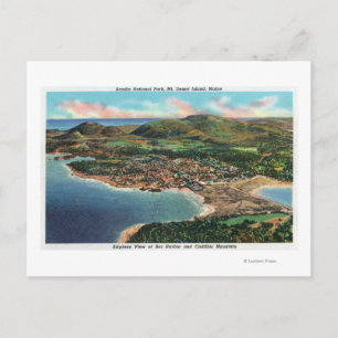 Carte Postale Vue aérienne de Bar Harbour et Cadillac