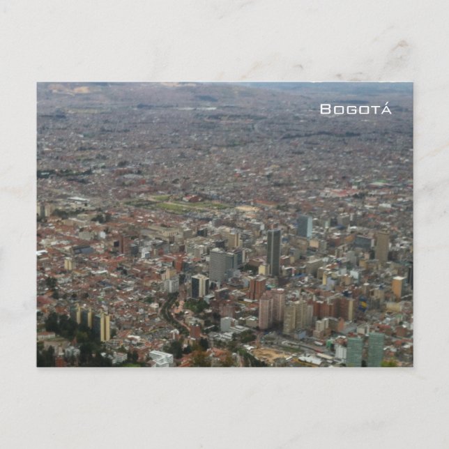 Carte Postale Vue aérienne de Bogotá (Devant)