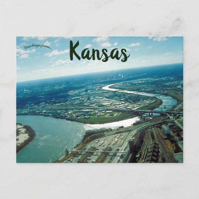 Carte Postale Vue aérienne de Kansas City Kansas (Devant)