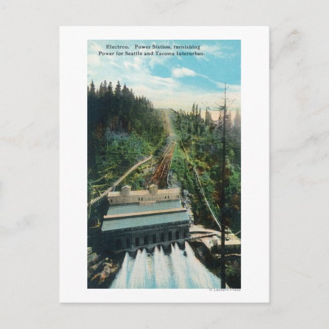 Carte Postale Vue aérienne de la centrale électrique Electron (Devant)