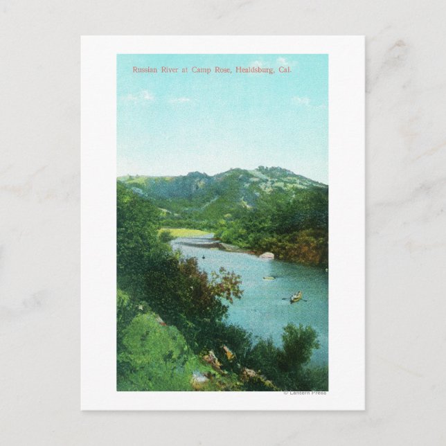 Carte Postale Vue aérienne de la rivière russe au Camp Rose (Devant)