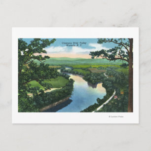 Carte Postale Vue aérienne de la vallée de la rivière Chemung