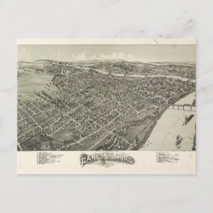 Carte Postale Vue aérienne de Parkersburg, Virginie-Occidentale 