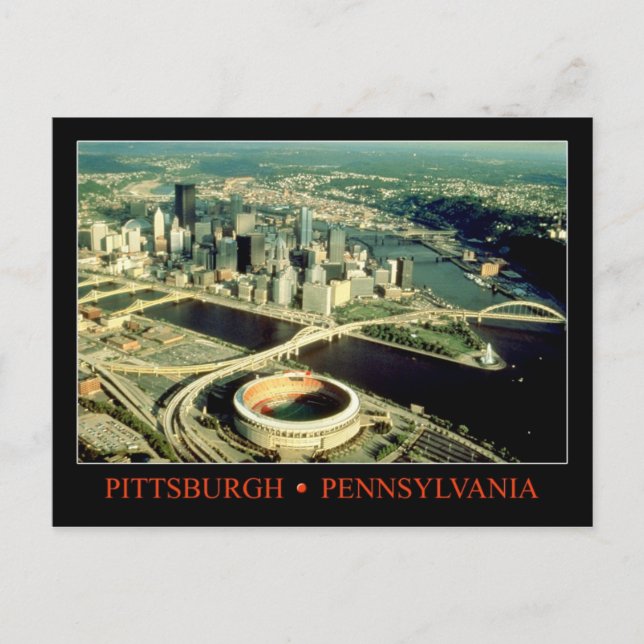 Carte Postale Vue aérienne de Pittsburgh, Pennsylvanie (Devant)