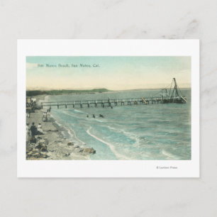Carte Postale Vue aérienne de San Mateo Beach et Pier