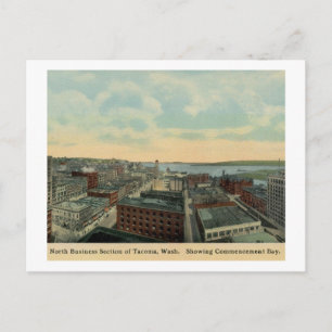 Carte Postale Vue aérienne de Tacoma, Washington Vintage