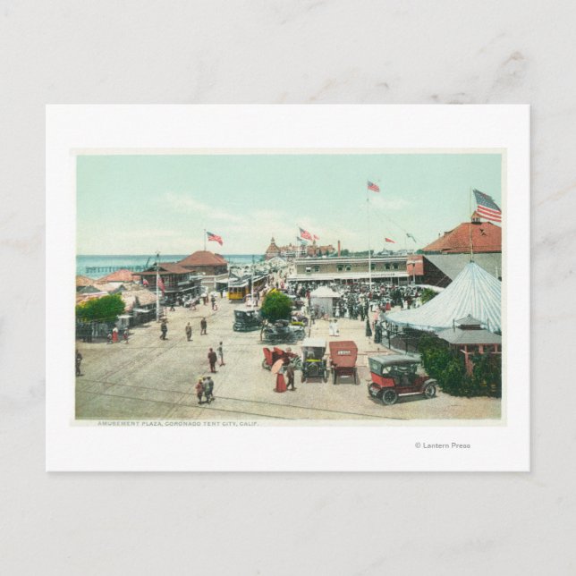 Carte Postale Vue aérienne de Tent City et Amusement Plaza (Devant)