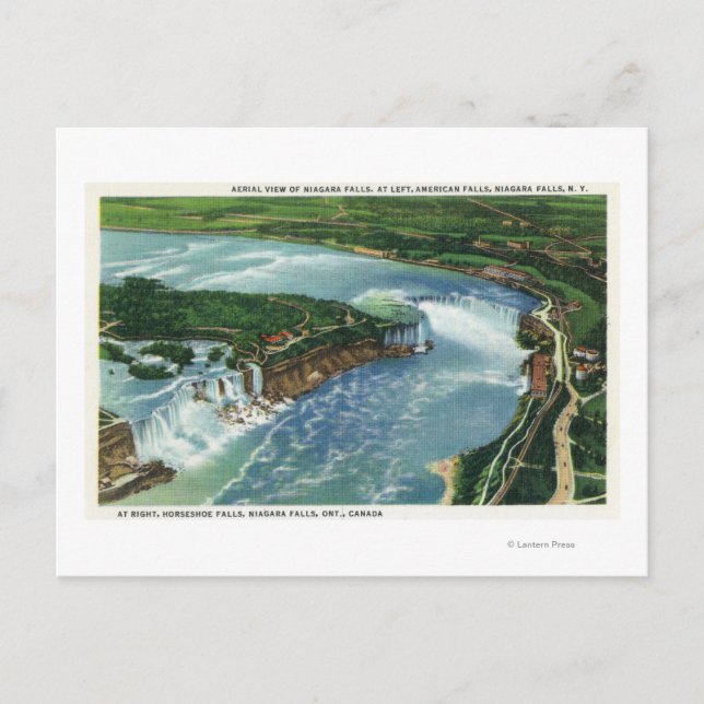 Carte Postale Vue aérienne de toute la Niagara Falls 2 (Devant)