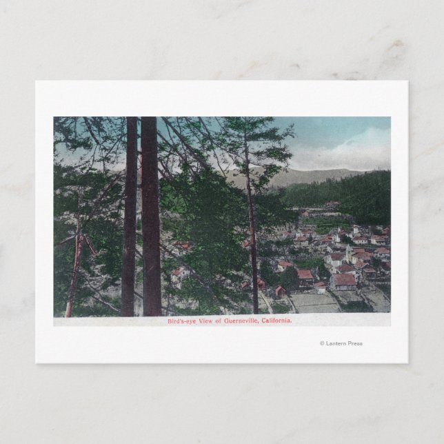 Carte Postale Vue aérienne de TownGuerneville, CA (Devant)