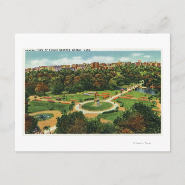 Carte Postale Vue aérienne des jardins publics # 2 (Devant)