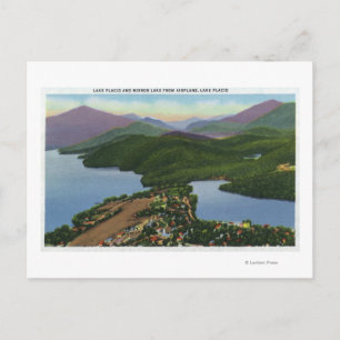 Carte Postale Vue aérienne des lacs Placid et miroir