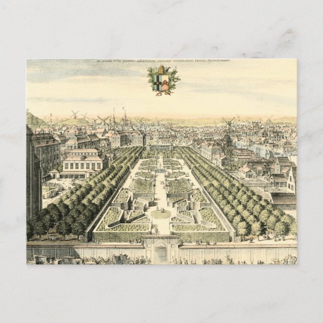 Carte Postale Vue aérienne du jardin formel par Eric Dahlbergh (Devant)