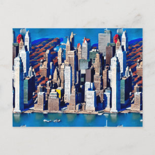 Carte Postale Vue aérienne du Motif de Manhattan