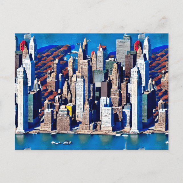 Carte Postale Vue aérienne du Motif de Manhattan (Devant)