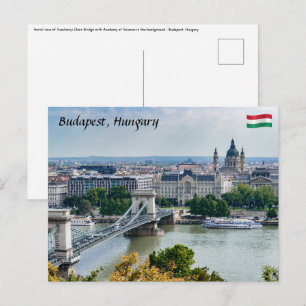 Carte Postale Vue aérienne du pont de la Chaîne à Budapest, en H