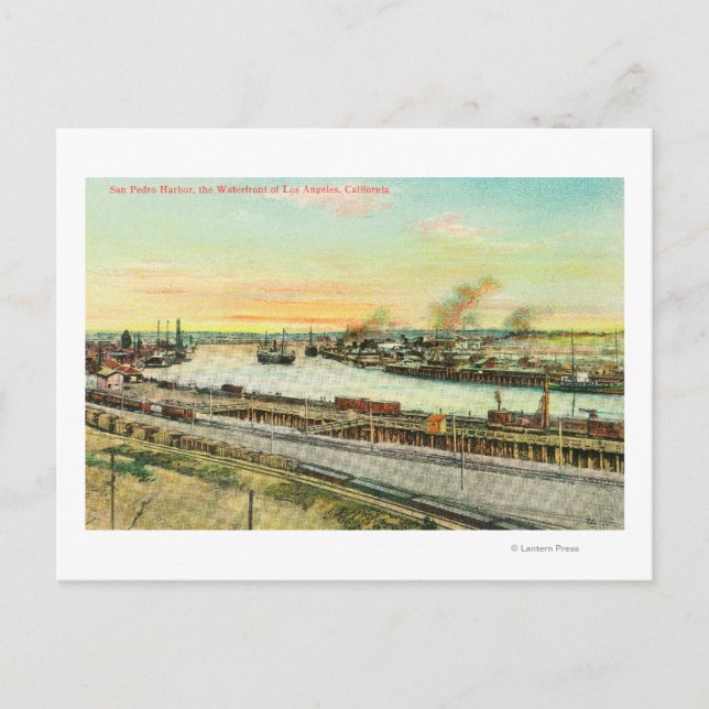 Carte Postale Vue aérienne du port de San Pedro (Devant)