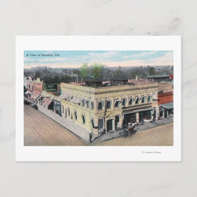 Carte Postale Vue aérienne d'un coin de la rue Hanford (Devant)