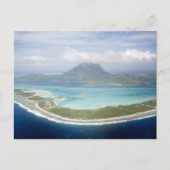 Carte Postale Vue aérienne d'un petit avion de ligne de Bora (Devant)