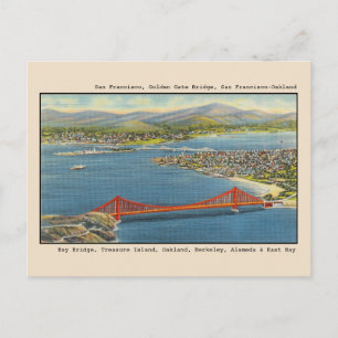 Carte Postale Vue aérienne, Golden Gate Bridge, San Francisco Ba