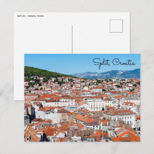 Carte Postale Vue aérienne sur la ville de Split - Dalmatie, Cro