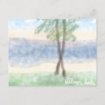 Vue aquarelle du lac Silver Michigan