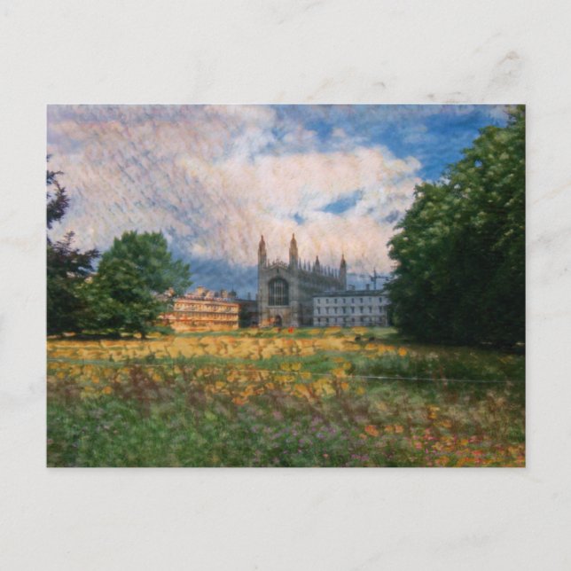 Carte Postale Vue arrière du King's College à Cambridge en Angle (Devant)