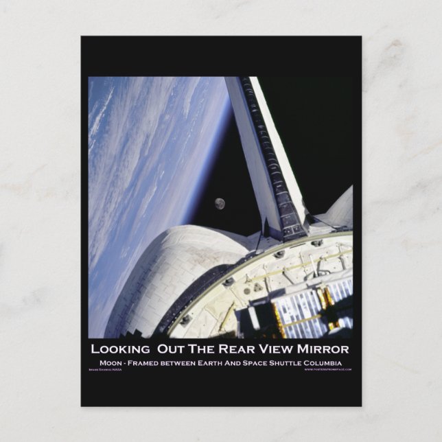 Carte Postale Vue arrière miroir de la navette spatiale (Devant)