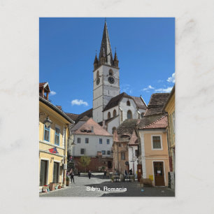Carte Postale Vue attrayante de Sibiu, Roumanie sur un