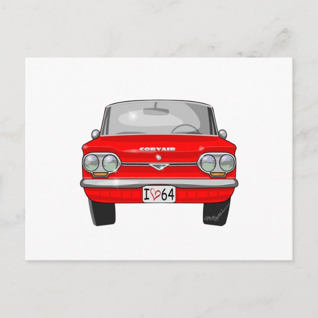Carte Postale Vue avant Corvair 1964 (Devant)