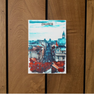 Carte Postale Vue Cityscape de Zagreb Croatie