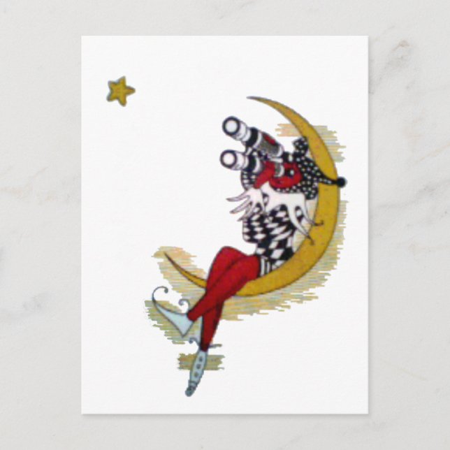 Carte Postale Vue cosmique : Elfe sur la lune aventure (Devant)