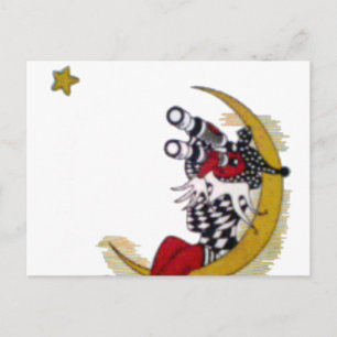 Carte Postale Vue cosmique : Elfe sur la lune aventure