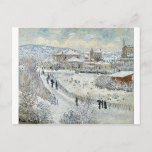 Carte Postale Vue d'Argenteuil dans la neige par Claude Monet