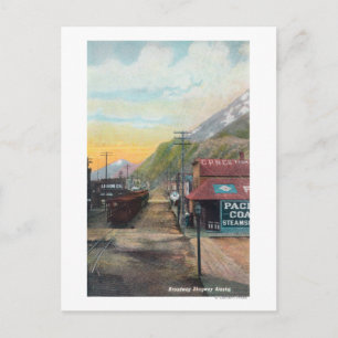 Carte Postale Vue de Broadway & Railroad CarsSkagway, AK