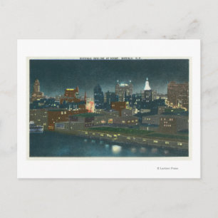 Carte Postale Vue de Buffalo Skyline la nuit