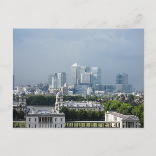 Carte Postale Vue de Canary Wharf depuis Greenwich Postcard (Devant)