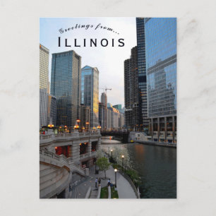 Carte Postale Vue de Chicago Illinois USA