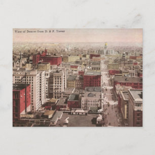 Carte Postale Vue de Denver dans les années 1910, CO de la tour
