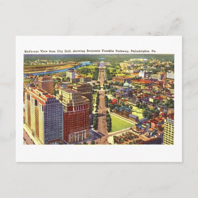 Carte Postale Vue de Franklin Parkway à Philadelphie (Devant)