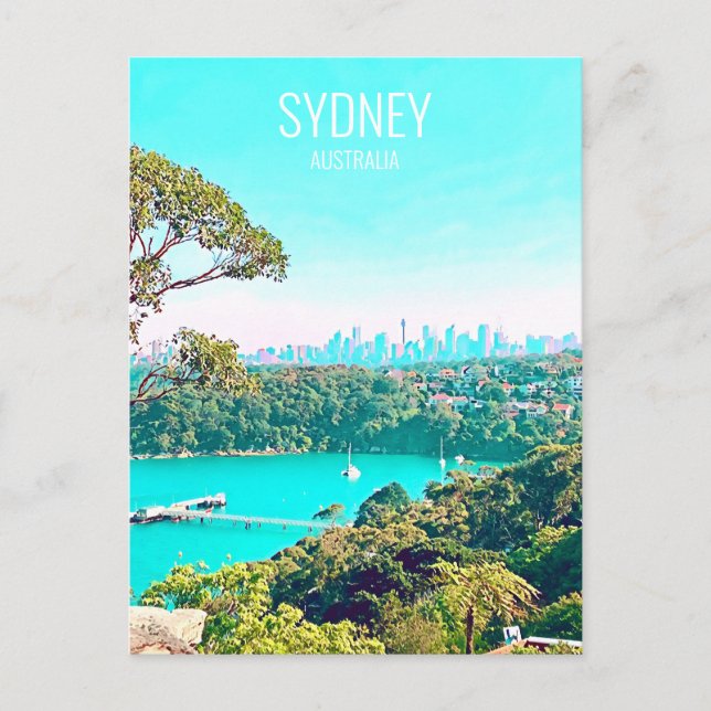 Carte Postale Vue de la baie de Sydney depuis Mosman (Devant)