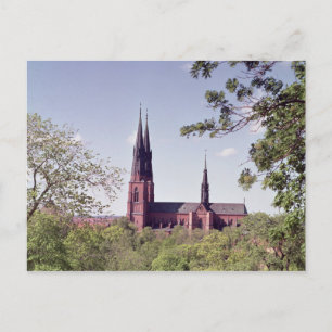 Carte Postale Vue de la cathédrale d'Uppsala depuis le château