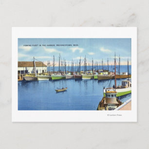 Carte Postale Vue de la flotte de pêche dans le port