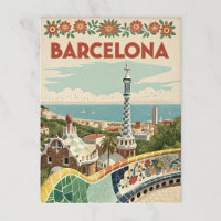 Vue de la mosaïque de Barcelone avec style Gaudí