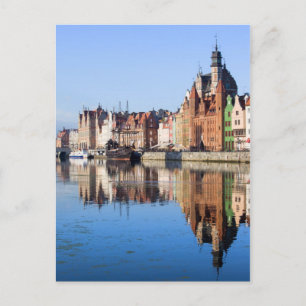 Carte Postale Vue de la rivière Gdansk en Pologne