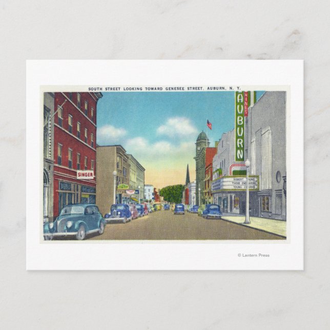 Carte Postale Vue de la rue Sud de Genesee Street (Devant)