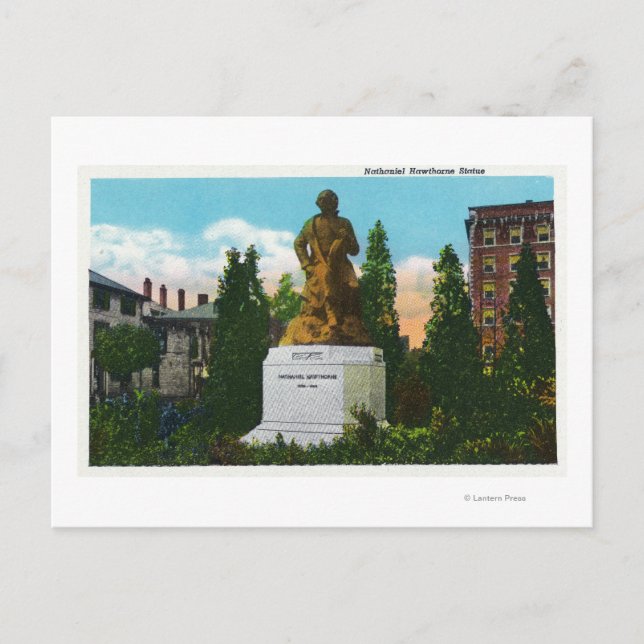 Carte Postale Vue de la statue de Nathaniel Hawthorne (Devant)