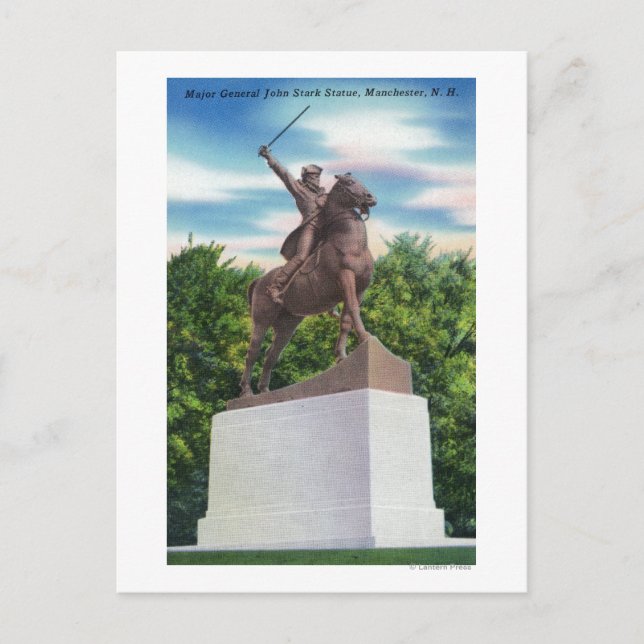 Carte Postale Vue de la statue du général John Stark (Devant)