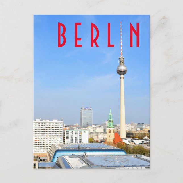 Carte Postale Vue de la tour de télévision à Berlin, Allemagne (Devant)